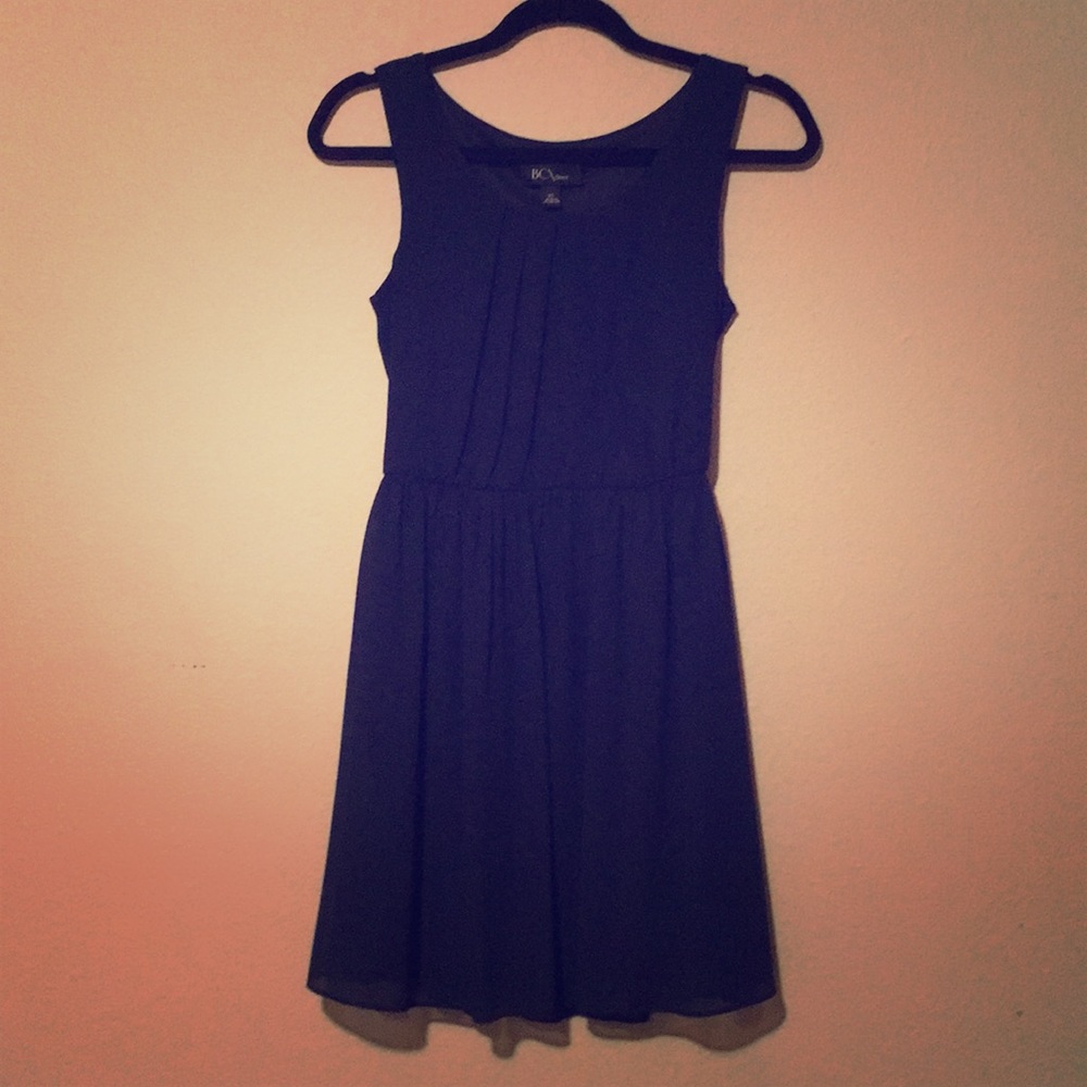 Navy blue chiffon dress